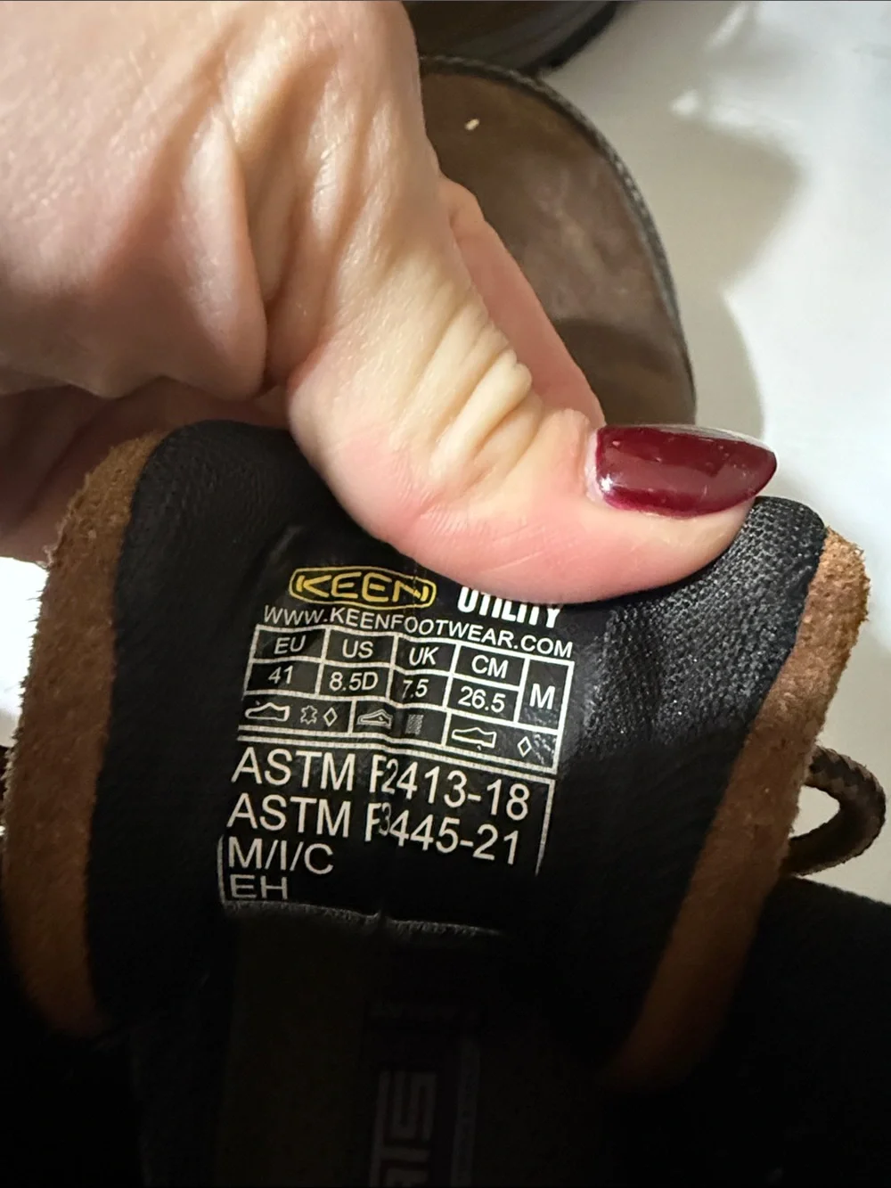 Keen Utility Brown Leather Work Boots with Black Trim